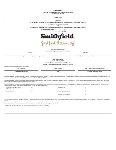 Thumbnail Smithfield Foods Quarterly Report 2026-q2