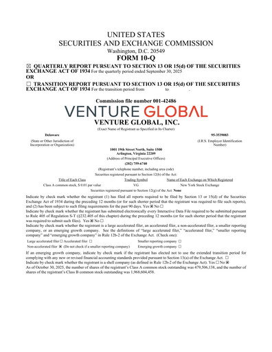 Vorschaubild Venture Global Quartalsbericht 2025-q3