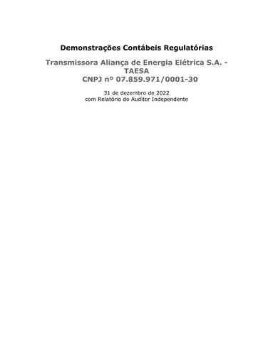 Thumbnail Taesa (Transmissora Aliança de Energia Elétrica) Financial Report 2022