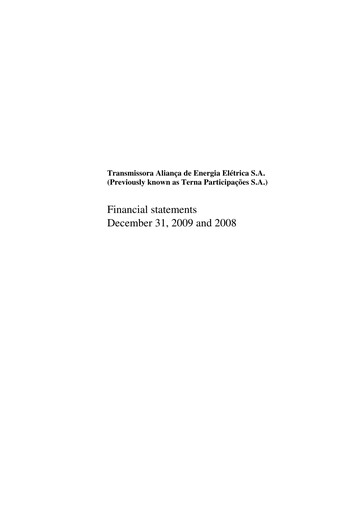 Thumbnail Taesa (Transmissora Aliança de Energia Elétrica) Financial Statement 2009