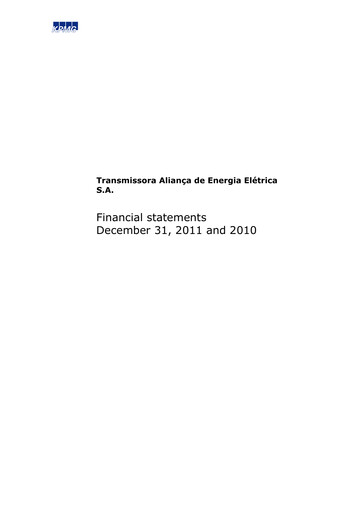 Thumbnail Taesa (Transmissora Aliança de Energia Elétrica) Financial Statement 2011