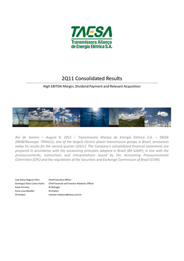 Thumbnail Taesa (Transmissora Aliança de Energia Elétrica) Quarterly Report 2011-q2