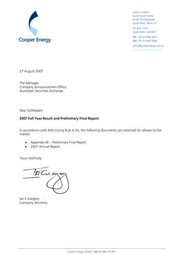 Thumbnail Amplitude Energy Financial Report 2007