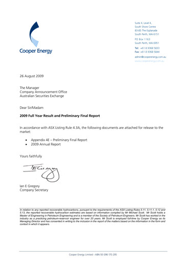Thumbnail Amplitude Energy Financial Report 2009