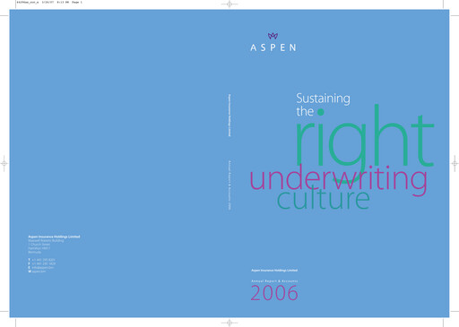 Thumbnail Aspen Insurance Annual Report 2006