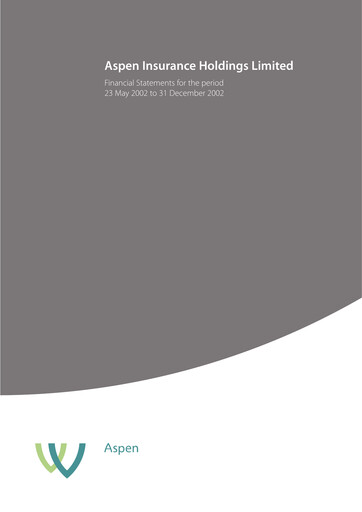 Thumbnail Aspen Insurance Financial Statement 2002