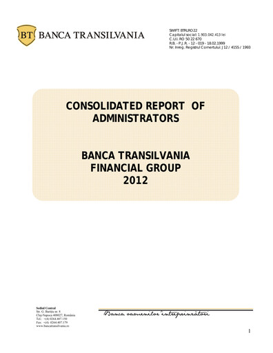 Thumbnail Banca Transilvania Financial Report 2012