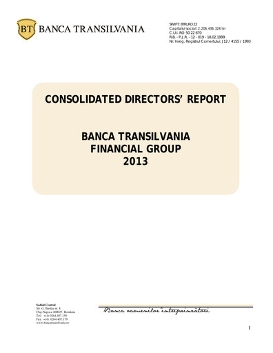 Thumbnail Banca Transilvania Financial Report 2013