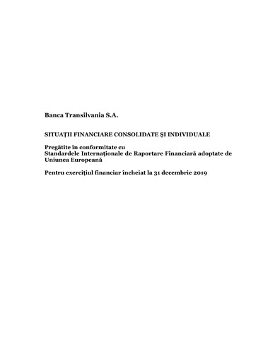 Thumbnail Banca Transilvania Financial Statement 2019