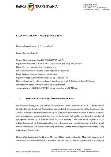 Thumbnail Banca Transilvania Half-year Report 2018-h1