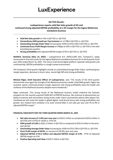 Thumbnail LuxExperience Quarterly Report 2025-q3