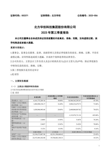 Thumbnail NAURA Technology Group Quarterly Report 2023-q3