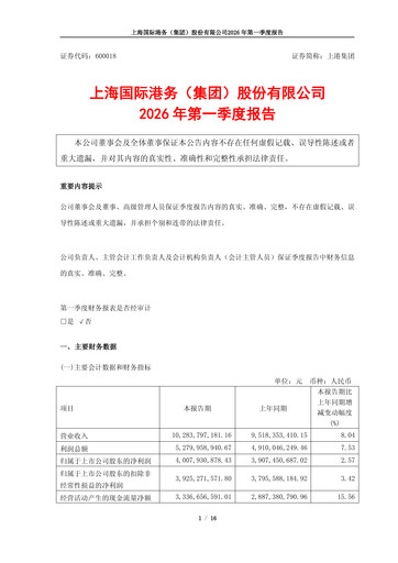 Thumbnail Shanghai International Port Group (SIPG) Quarterly Report 2026-q1