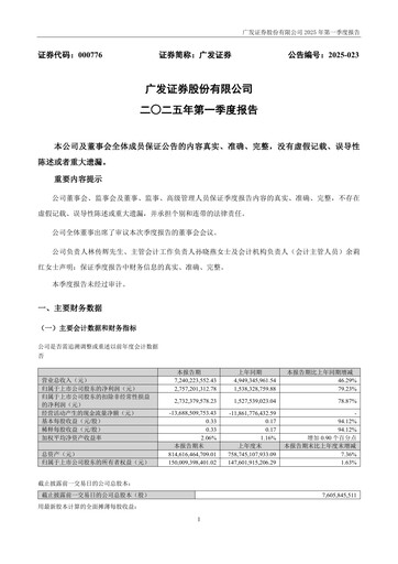 Thumbnail GF Securities Quarterly Report 2025-q1