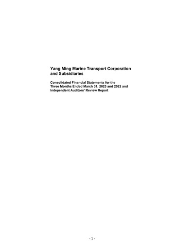 Thumbnail Yang Ming Quarterly Report 2023-q1