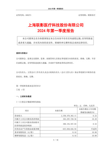 Vorschaubild Shanghai United Imaging Healthcare Quartalsbericht 2024-q1