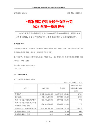 Vorschaubild Shanghai United Imaging Healthcare Quartalsbericht 2026-q1