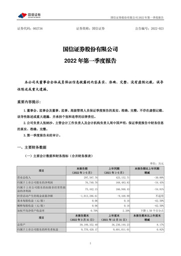 Thumbnail Guosen Securities Quarterly Report 2022-q1