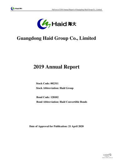 Miniature Guangdong HAID Group Rapport annuel 2019