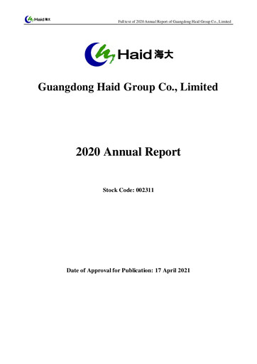 Thumbnail Guangdong HAID Group Annual Report 2020