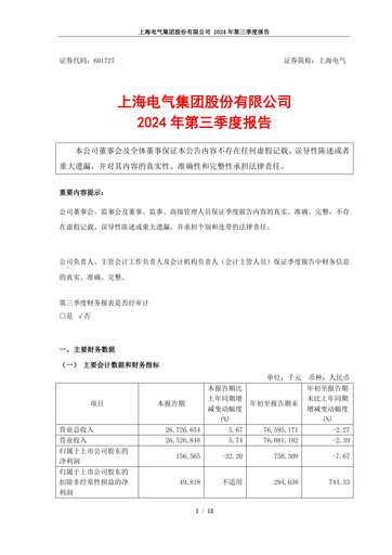 Thumbnail Shanghai Electric Group Quarterly Report 2024-q3