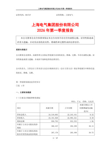 Thumbnail Shanghai Electric Group Quarterly Report 2026-q1