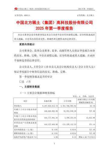 Thumbnail China Northern Rare Earth (CNREHT) Quarterly Report 2025-q1