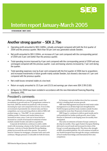 Thumbnail Skandinaviska Enskilda Banken Quarterly Report 2005-q1