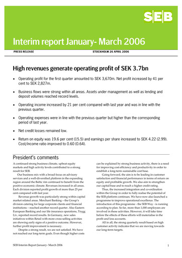 Thumbnail Skandinaviska Enskilda Banken Quarterly Report 2006-q1