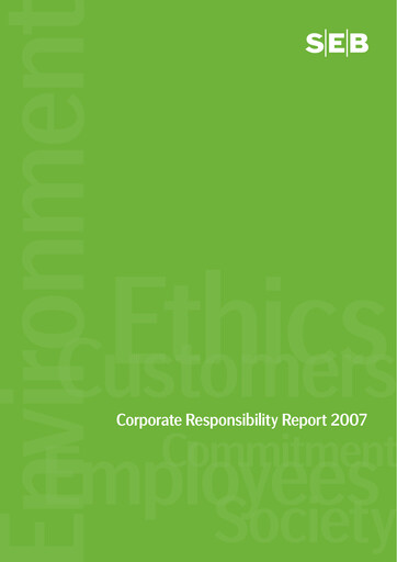 Thumbnail Skandinaviska Enskilda Banken Sustainability Report 2007