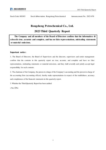 Thumbnail Rongsheng Petrochemical Quarterly Report 2023-q3