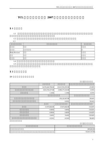 Thumbnail TCL Technology Group Corporation Quarterly Report 2007-q1