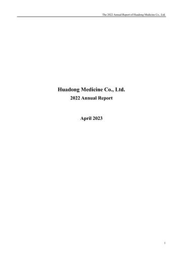 Thumbnail Huadong Medicine (HD Medicine) Annual Report 2022
