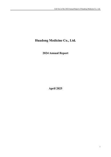 Thumbnail Huadong Medicine (HD Medicine) Annual Report 2024