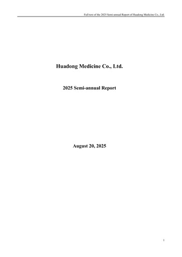 Thumbnail Huadong Medicine (HD Medicine) Half-year Report 2025-h1