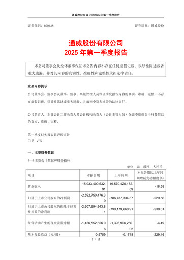 Thumbnail Tongwei Co.,Ltd Quarterly Report 2025-q1