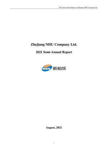 Thumbnail Zhejiang NHU Co., Ltd. Half-year Report 2021-h1