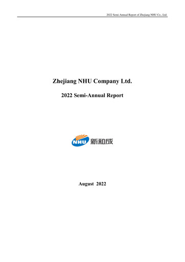 Thumbnail Zhejiang NHU Co., Ltd. Half-year Report 2022-h1