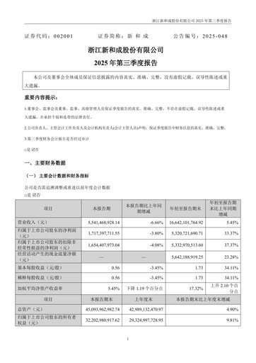 Thumbnail Zhejiang NHU Co., Ltd. Quarterly Report 2025-q3