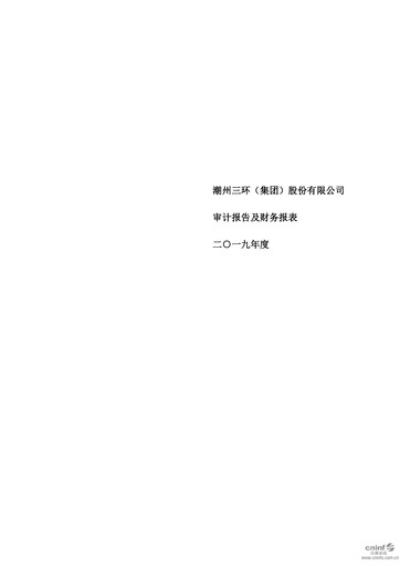 Thumbnail Chaozhou Three-Circle Financial Statement 2019