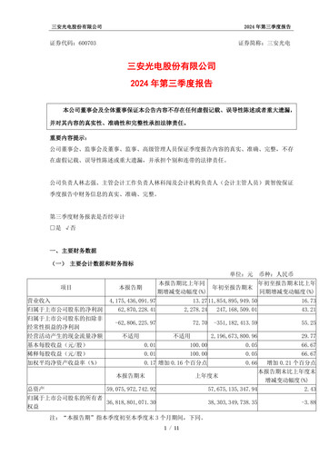 Thumbnail San’an Optoelectronics Quarterly Report 2024-q3