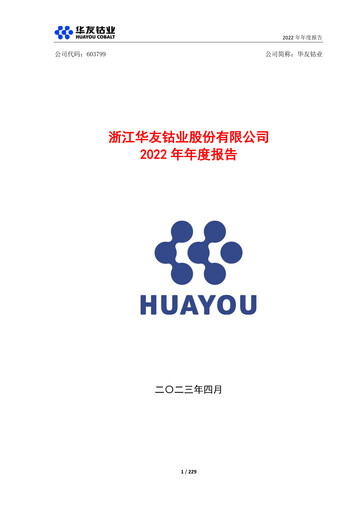 Thumbnail Zhejiang Huayou Cobalt Annual Report 2022