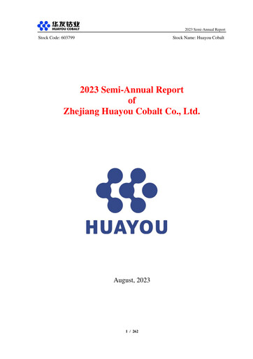 Thumbnail Zhejiang Huayou Cobalt Half-year Report 2023-h1
