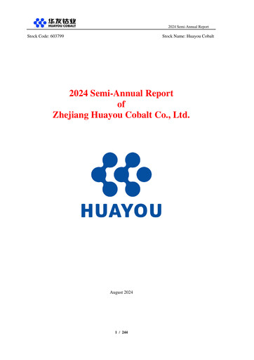 Thumbnail Zhejiang Huayou Cobalt Half-year Report 2024-h1