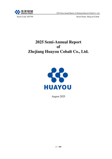 Thumbnail Zhejiang Huayou Cobalt Half-year Report 2025-h1