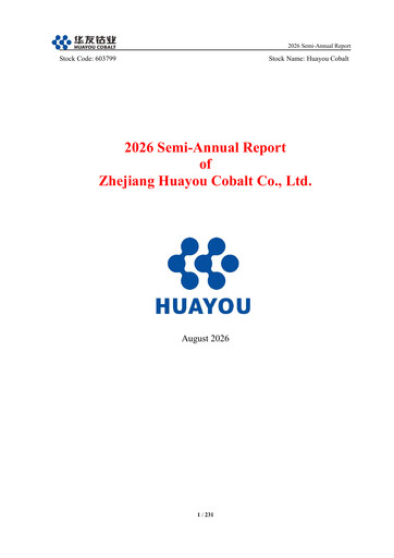 Thumbnail Zhejiang Huayou Cobalt Half-year Report 2026-h1