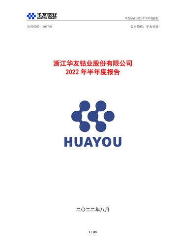 Thumbnail Zhejiang Huayou Cobalt Half-year Report 2022-h1