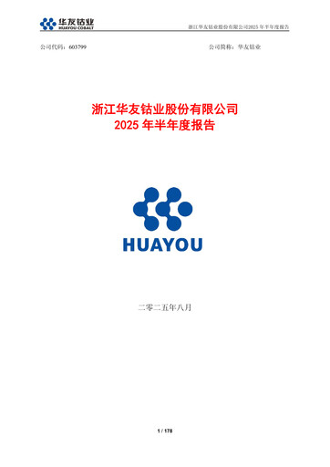 Thumbnail Zhejiang Huayou Cobalt Half-year Report 2025-h1