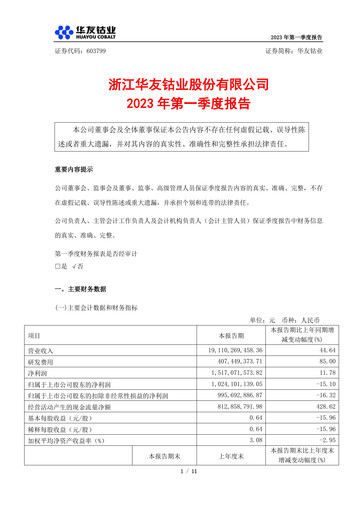 Thumbnail Zhejiang Huayou Cobalt Quarterly Report 2023-q1