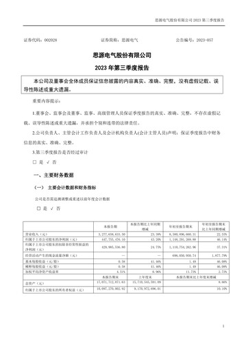 Thumbnail Sieyuan Electric Quarterly Report 2023-q3